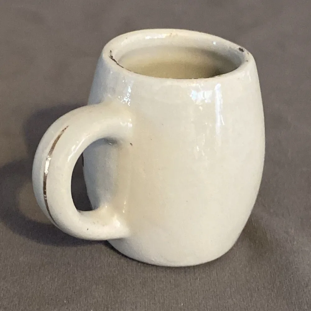West Germany Stoneware Shot Glass Stein Mug Handle Miniature Vintage Kissing